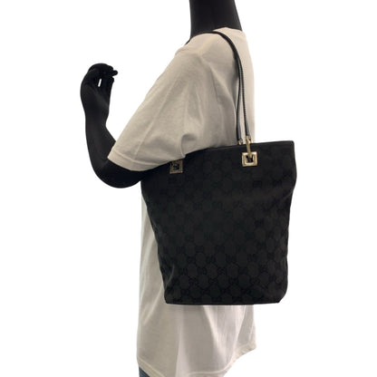 Gucci Tote Bag 002 1099 Gg Canvas Black Shoulder Bag Women