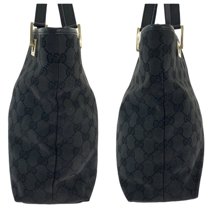 Gucci Tote Bag 002 1099 Gg Canvas Black Shoulder Bag Women