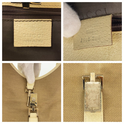 Gucci Shoulder Bag 002 1067 Canvas Beige Shoulder Bag Handbag Jackie Women