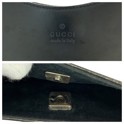 Gucci Shoulder Bag 001 3739 Leather Black Bamboo Women
