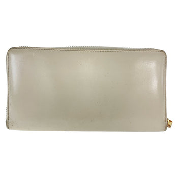 Gucci Long Wallet Purse 621889 Leather Off White Gold Metal Long Wallet Purse Round Zip Horsebit