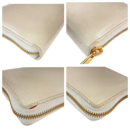 Gucci Long Wallet Purse 621889 Leather Off White Gold Metal Long Wallet Purse Round Zip Horsebit