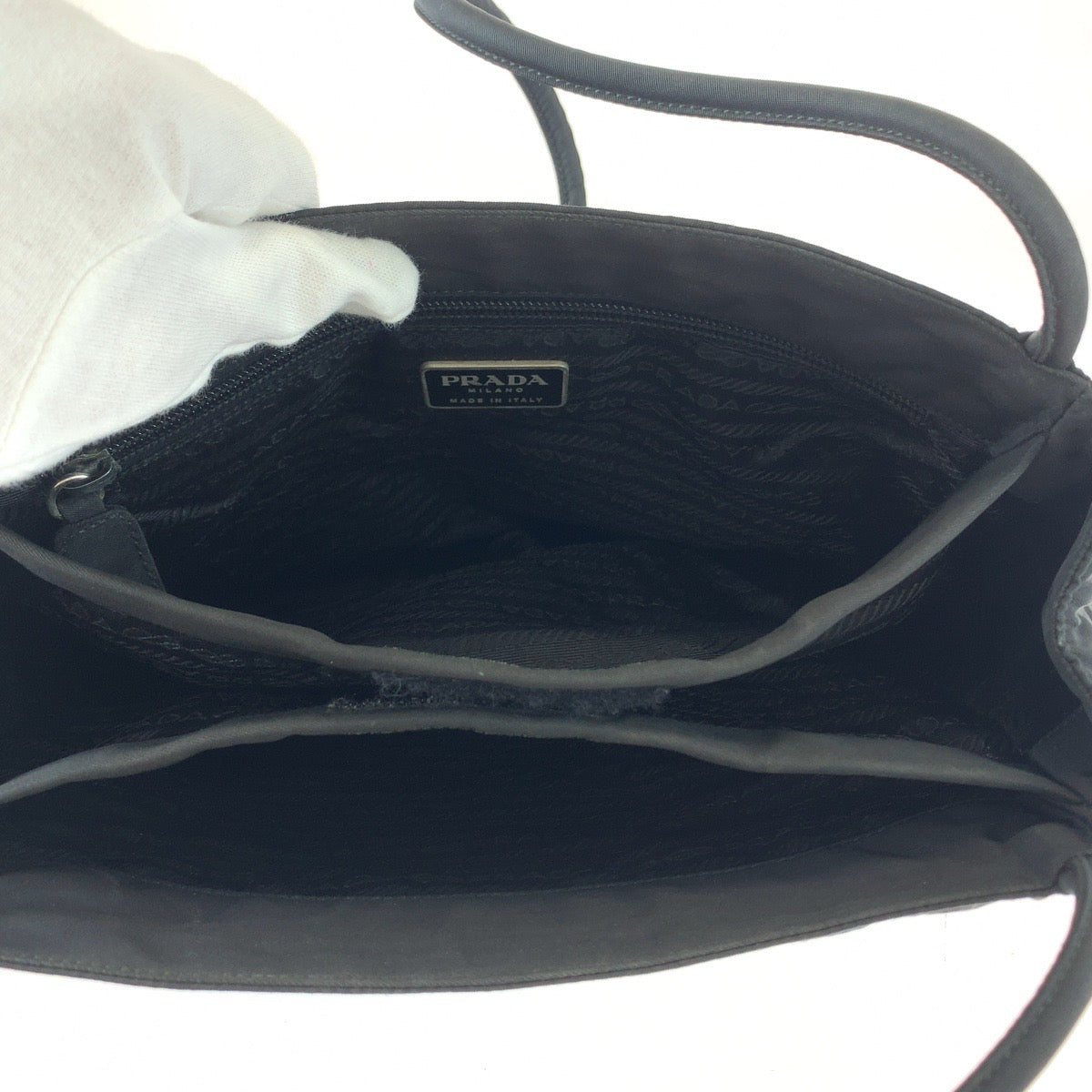 Prada Tote Bag Nylon Black Tote Bag Handbag Test Triangle With Logo Women