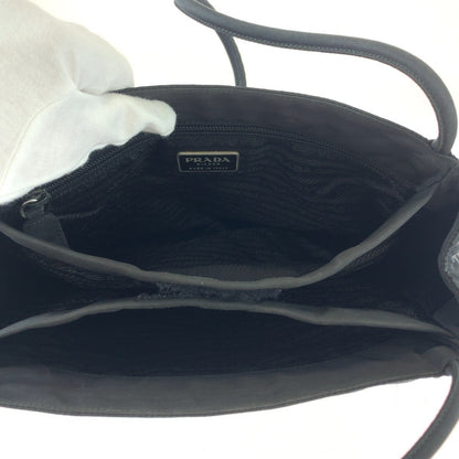 Prada Tote Bag Nylon Black Tote Bag Handbag Test Triangle With Logo Women