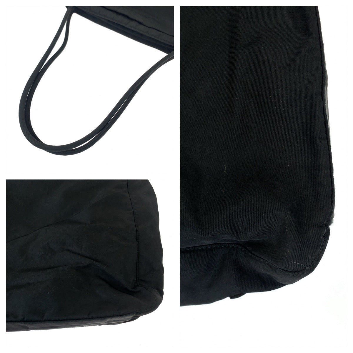 Prada Tote Bag Nylon Black Tote Bag Handbag Test Triangle With Logo Women