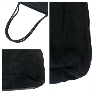 Prada Tote Bag Nylon Black Tote Bag Handbag Test Triangle With Logo Women