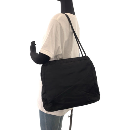 Prada Tote Bag Nylon Black Tote Bag Handbag Test Triangle With Logo Women