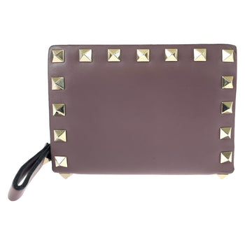 Valentino Bifold Wallet Tw2P0620Bol416 Leather Purple Folding Wallet Compact Wallet Rock Studs Women
