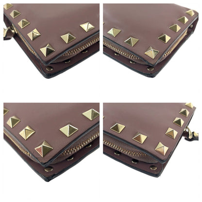 Valentino Bifold Wallet Tw2P0620Bol416 Leather Purple Folding Wallet Compact Wallet Rock Studs Women