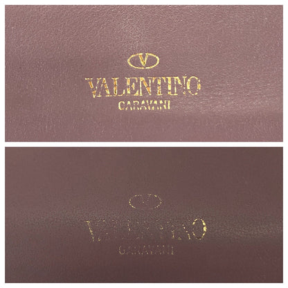 Valentino Bifold Wallet Tw2P0620Bol416 Leather Purple Folding Wallet Compact Wallet Rock Studs Women