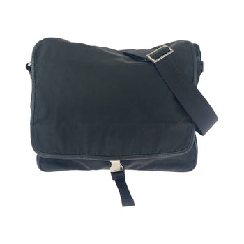Prada Shoulder Bag V166 Nylon Black Silvermetal Shoulder Bag Messenger Bag Test Triangle With Logo