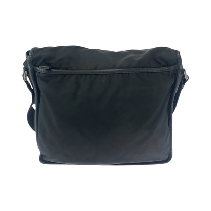 Prada Shoulder Bag V166 Nylon Black Silvermetal Shoulder Bag Messenger Bag Test Triangle With Logo