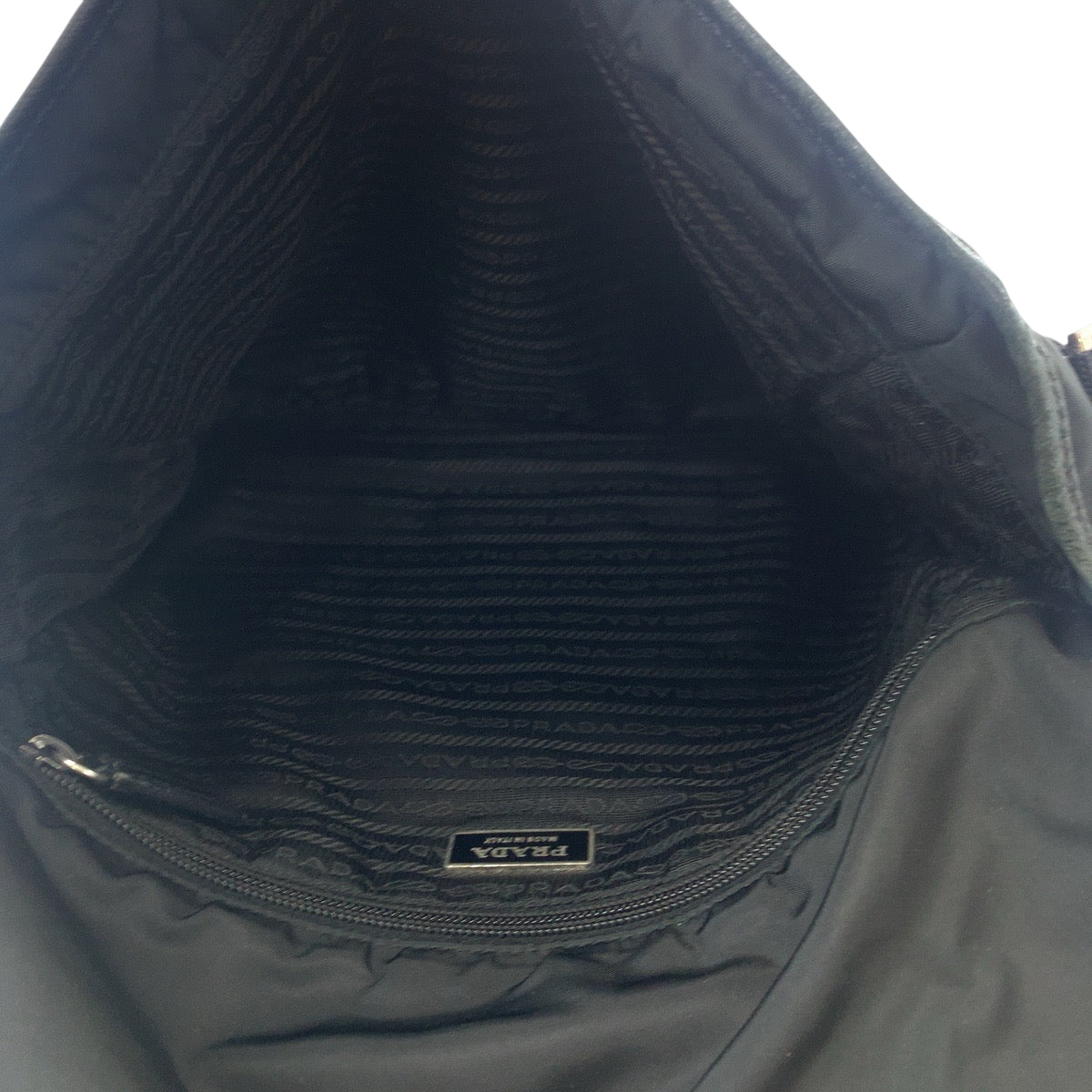 Prada Shoulder Bag V166 Nylon Black Silvermetal Shoulder Bag Messenger Bag Test Triangle With Logo