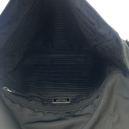 Prada Shoulder Bag V166 Nylon Black Silvermetal Shoulder Bag Messenger Bag Test Triangle With Logo