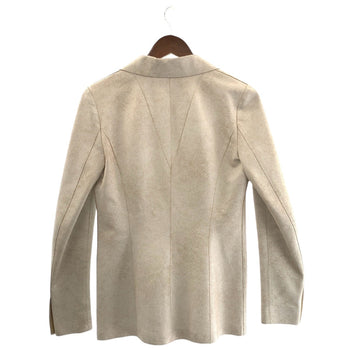 Chanel Tailored Jacket Lambskin Ivory Leather Jacket Tailored Jacket Coco Mark Women 36