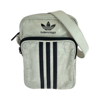 Balenciaga Shoulder Bag 721850 Leather White Black White Metal Shoulder Bag Pochette Adidas
