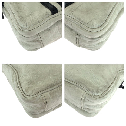 Balenciaga Shoulder Bag 721850 Leather White Black White Metal Shoulder Bag Pochette Adidas