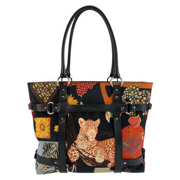 Salvatore Ferragamo Tote Bag Au-21/6408 Nylon, Leather Black Black Multicolor Silvermetal Tote Bag
