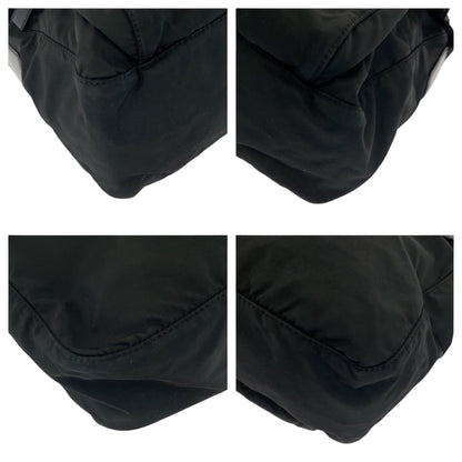 Prada Shoulder Bag Nylon Black Silvermetal Shoulder Bag Pochette Test Triangle With Logo Women