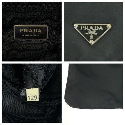 Prada Shoulder Bag Nylon Black Silvermetal Shoulder Bag Pochette Test Triangle With Logo Women
