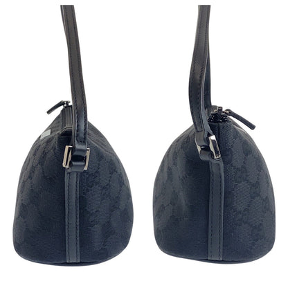 Gucci Handbag 07198 Gg Canvas, Leather Black Silvermetal Handbag Accessory Pouch Women