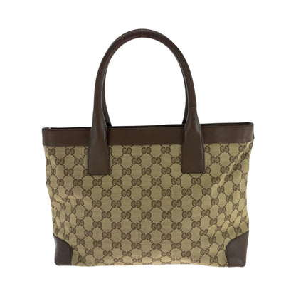 Gucci Tote Bag 002 1119 Gg Canvas Brown Beige Silvermetal