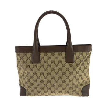 Gucci Tote Bag 002 1119 Gg Canvas Brown Beige Silvermetal