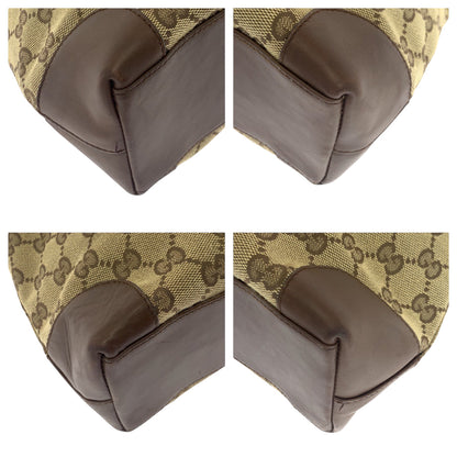 Gucci Tote Bag 002 1119 Gg Canvas Brown Beige Silvermetal