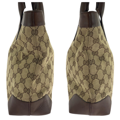 Gucci Tote Bag 002 1119 Gg Canvas Brown Beige Silvermetal