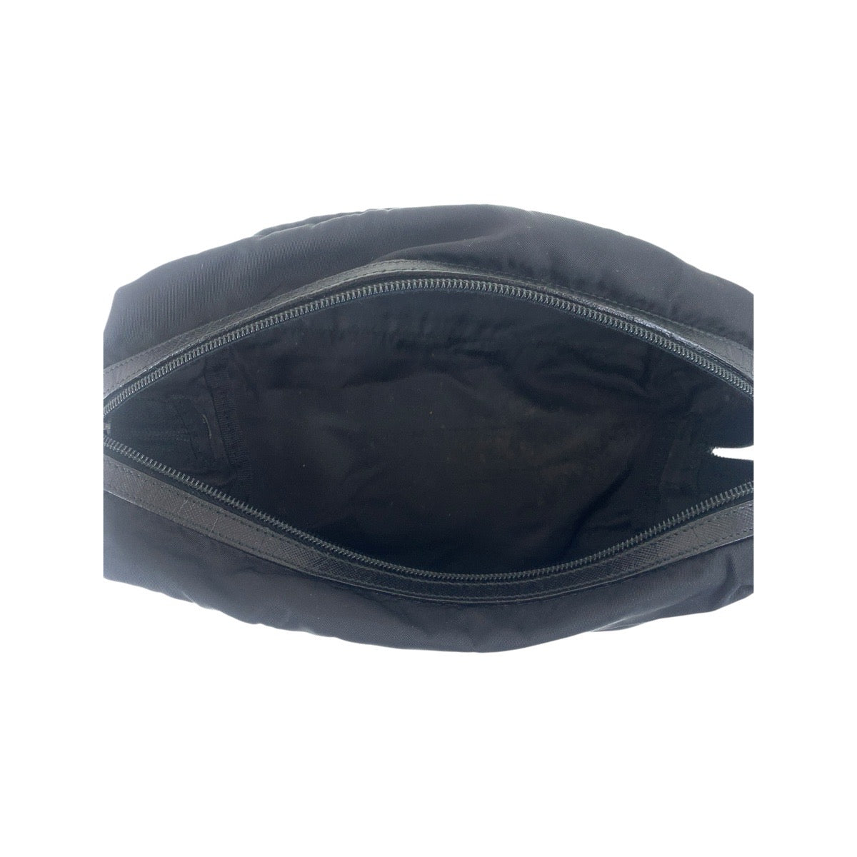 Prada Pouch Nylon Black Silvermetal Test Triangle With Logo