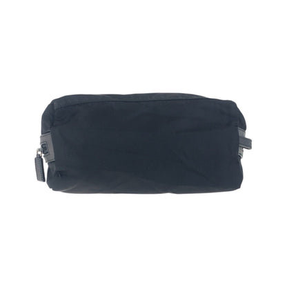 Prada Pouch Nylon Black Silvermetal Test Triangle With Logo