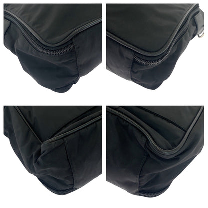 Prada Shoulder Bag Nylon Black Silvermetal Shoulder Bag Business Bag 2Way Test Triangle With Logo