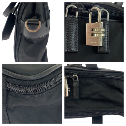 Prada Shoulder Bag Nylon Black Silvermetal Shoulder Bag Business Bag 2Way Test Triangle With Logo