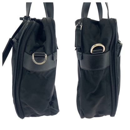 Prada Shoulder Bag Nylon Black Silvermetal Shoulder Bag Business Bag 2Way Test Triangle With Logo