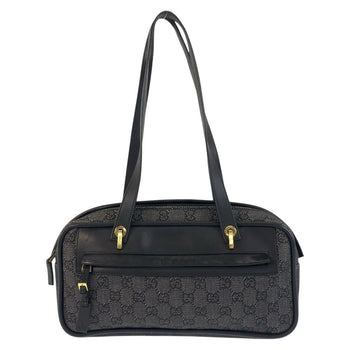 Gucci Shoulder Bag 92729 Gg Canvas, Leather Black Goldmetal Women