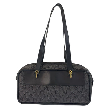 Gucci Shoulder Bag 92729 Gg Canvas, Leather Black Goldmetal Women