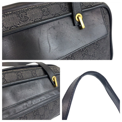 Gucci Shoulder Bag 92729 Gg Canvas, Leather Black Goldmetal Women