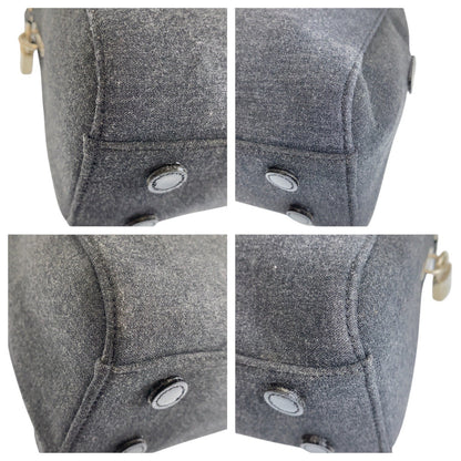 Prada Tote Bag Canvas Grey Black Silvermetal Tote Bag Shoulder Bag Unisex Prada Sports Women