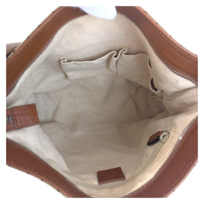 Gucci Shoulder Bag 337598 Gg Canvas, Leather Beige Brown Silvermetal Shoulder Bag Messenger Bag