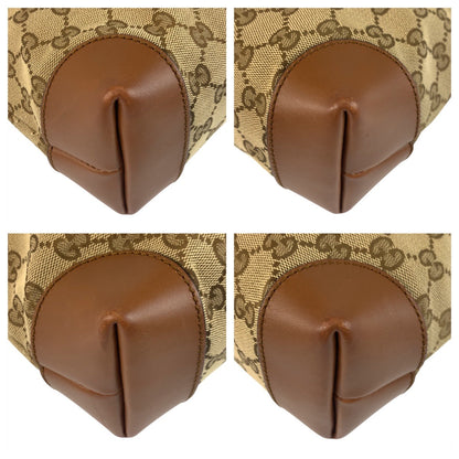 Gucci Shoulder Bag 337598 Gg Canvas, Leather Beige Brown Silvermetal Shoulder Bag Messenger Bag
