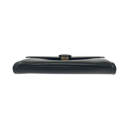 Gucci Shoulder Bag 26 004 0297 Leather Black Goldmetal Shoulder Bag Clutch Bag 2Way Old Gucci Women