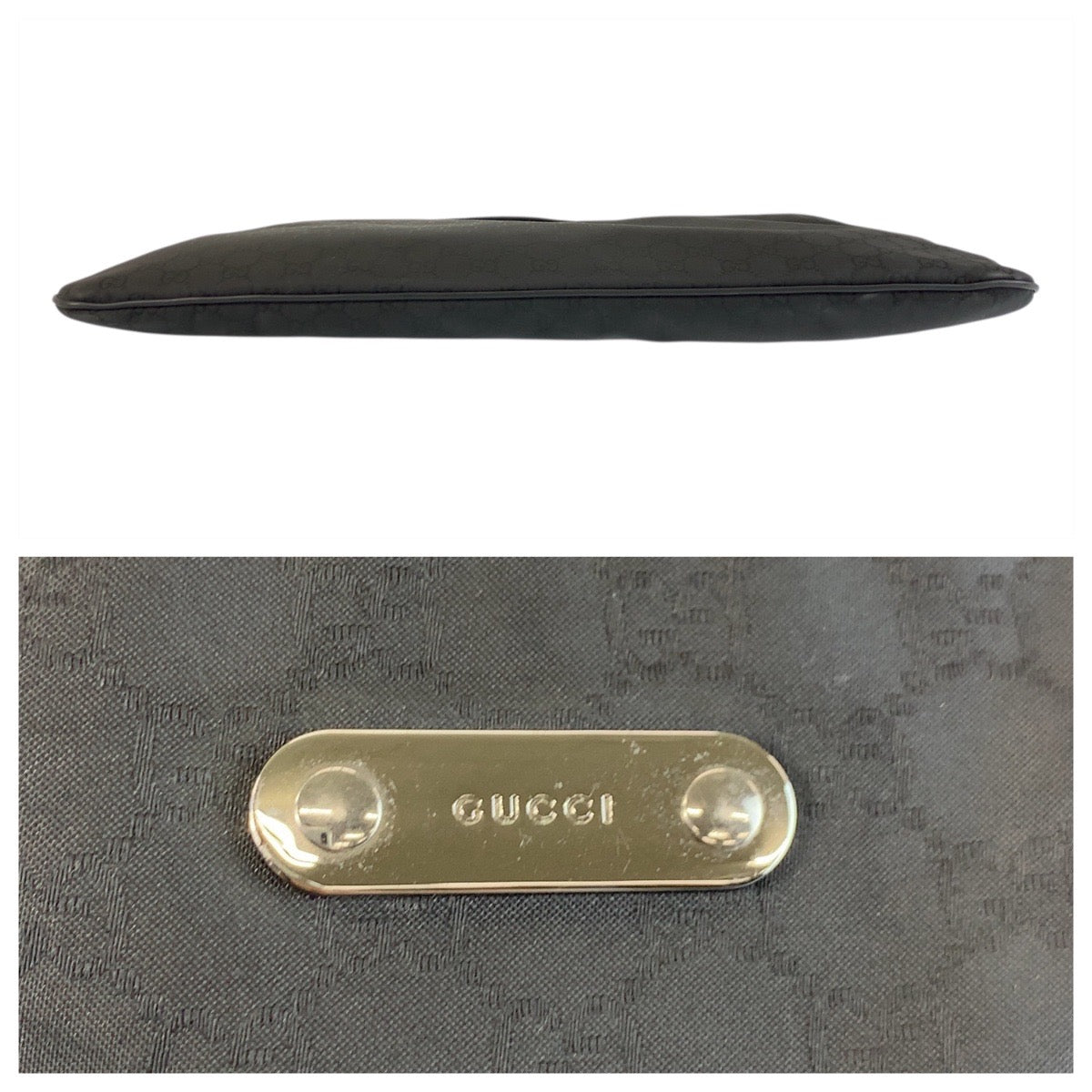 Gucci Shoulder Bag 190628 Nylon, Leather Black Silvermetal Shoulder Bag Messenger Bag Gg Pattern