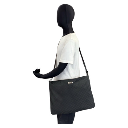 Gucci Shoulder Bag 190628 Nylon, Leather Black Silvermetal Shoulder Bag Messenger Bag Gg Pattern