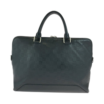 Louis Vuitton Business Bag N41019 Leather Black Silvermetal Business Bag Handbag Damier Anfini