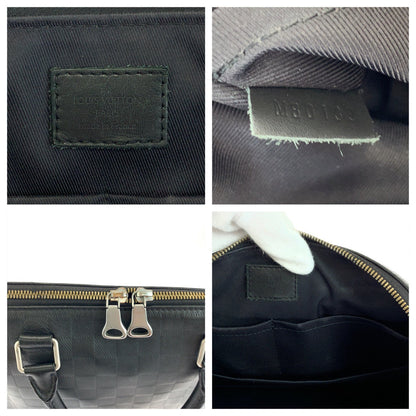 Louis Vuitton Business Bag N41019 Leather Black Silvermetal Business Bag Handbag Damier Anfini