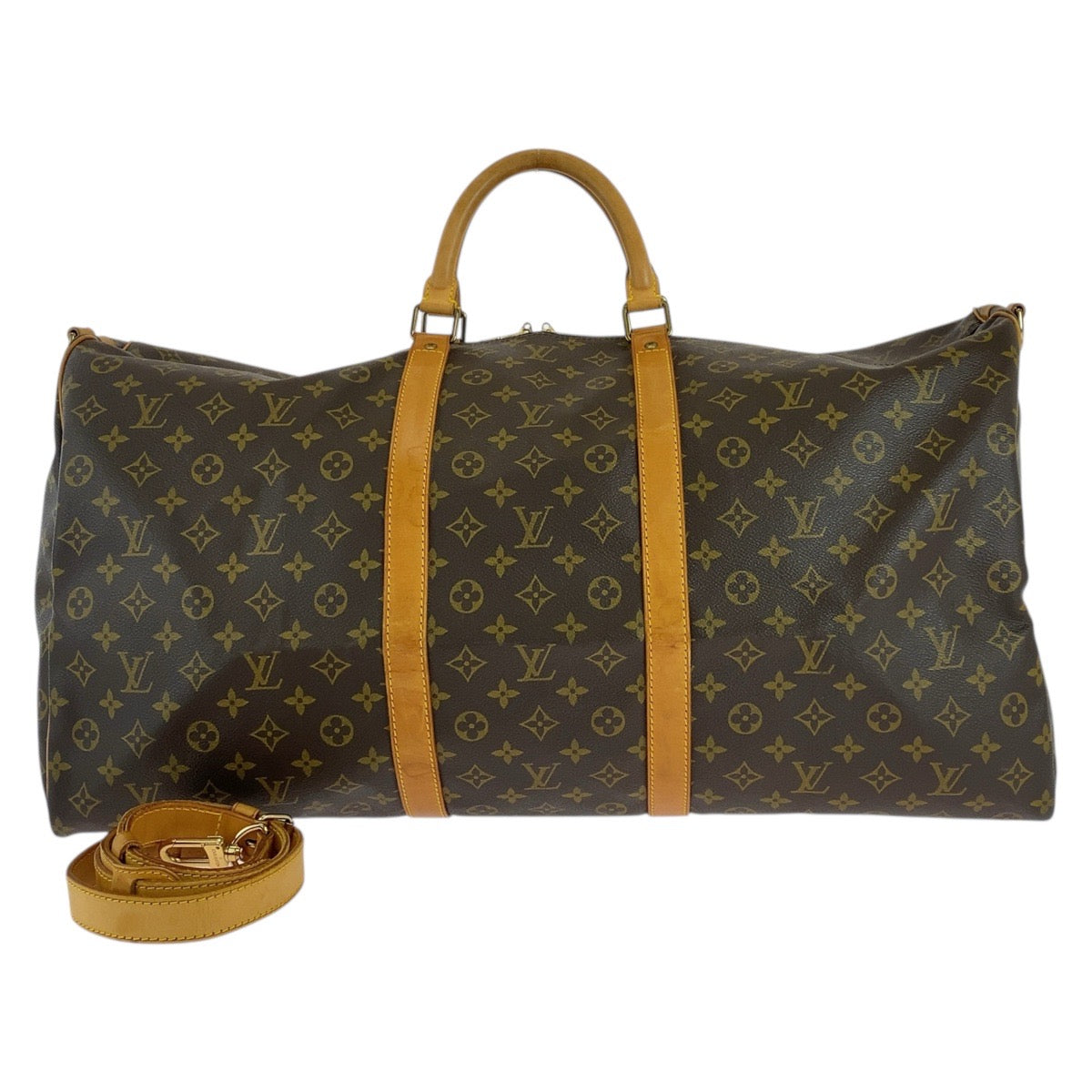 Louis Vuitton Boston Duffel Bag M41412 Pvc, Leather Brown Gold Metal Boston Duffel Bag Shoulder Bag