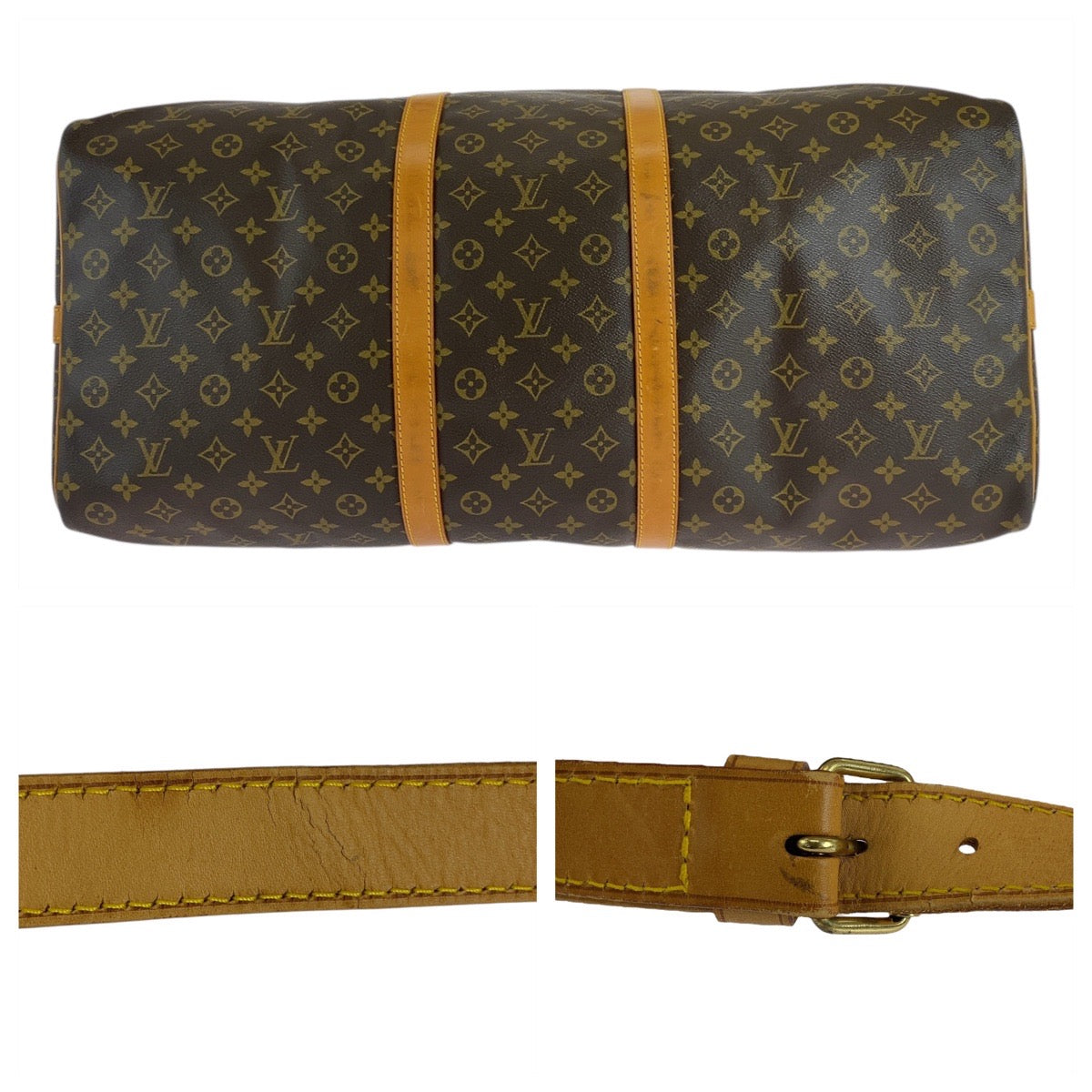Louis Vuitton Boston Duffel Bag M41412 Pvc, Leather Brown Gold Metal Boston Duffel Bag Shoulder Bag