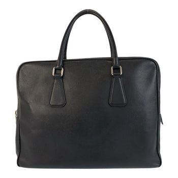 Prada Business Bag Leather Black Silvermetal Business Bag Briefcase Safiano Mens