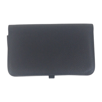 Hermes Long Wallet Purse Taurillon Clemence Black Goldmetal Long Wallet Purse Long Wallet Unisex