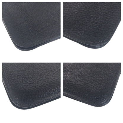 Hermes Long Wallet Purse Taurillon Clemence Black Goldmetal Long Wallet Purse Long Wallet Unisex